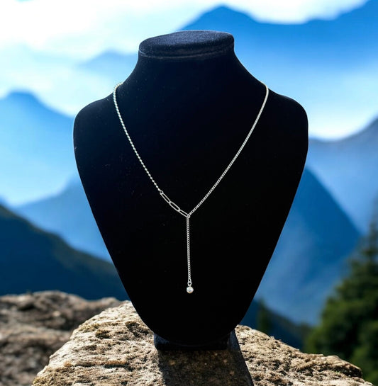Harper Kinsey 925 Sterling Silver Paperclip Slider Necklace