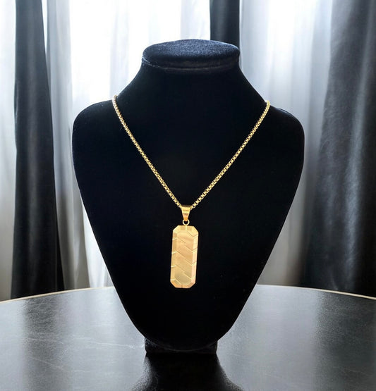 Roman Elias 18k Gold Plated Tyre Tread Bar Necklace